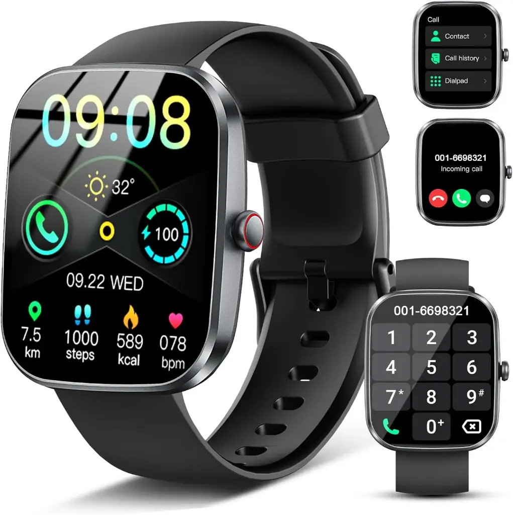 Smart Watch, 1.91" HD 2025 Smartwatch for Men Women with Answer/Make Calls, Heart Rate/Sleep/SpO2 Monitor, 110+ Sports Step Counter, IP68 Waterproof Activity Fitness Trackers for Android iOS Phone